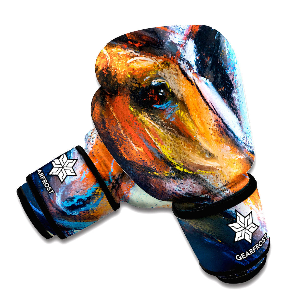 Couple Horses Painting Print Boxing Gloves