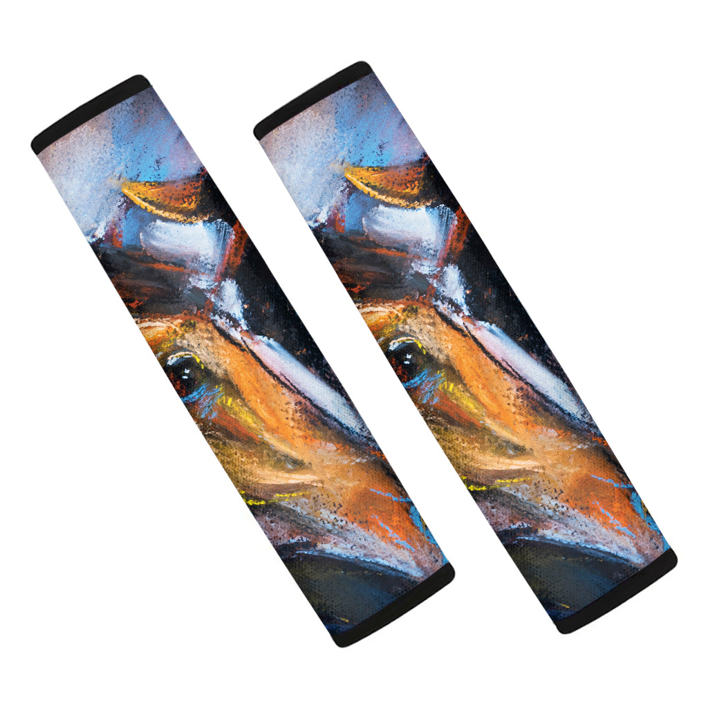 Couple Horses Painting Print Car Seat Belt Covers