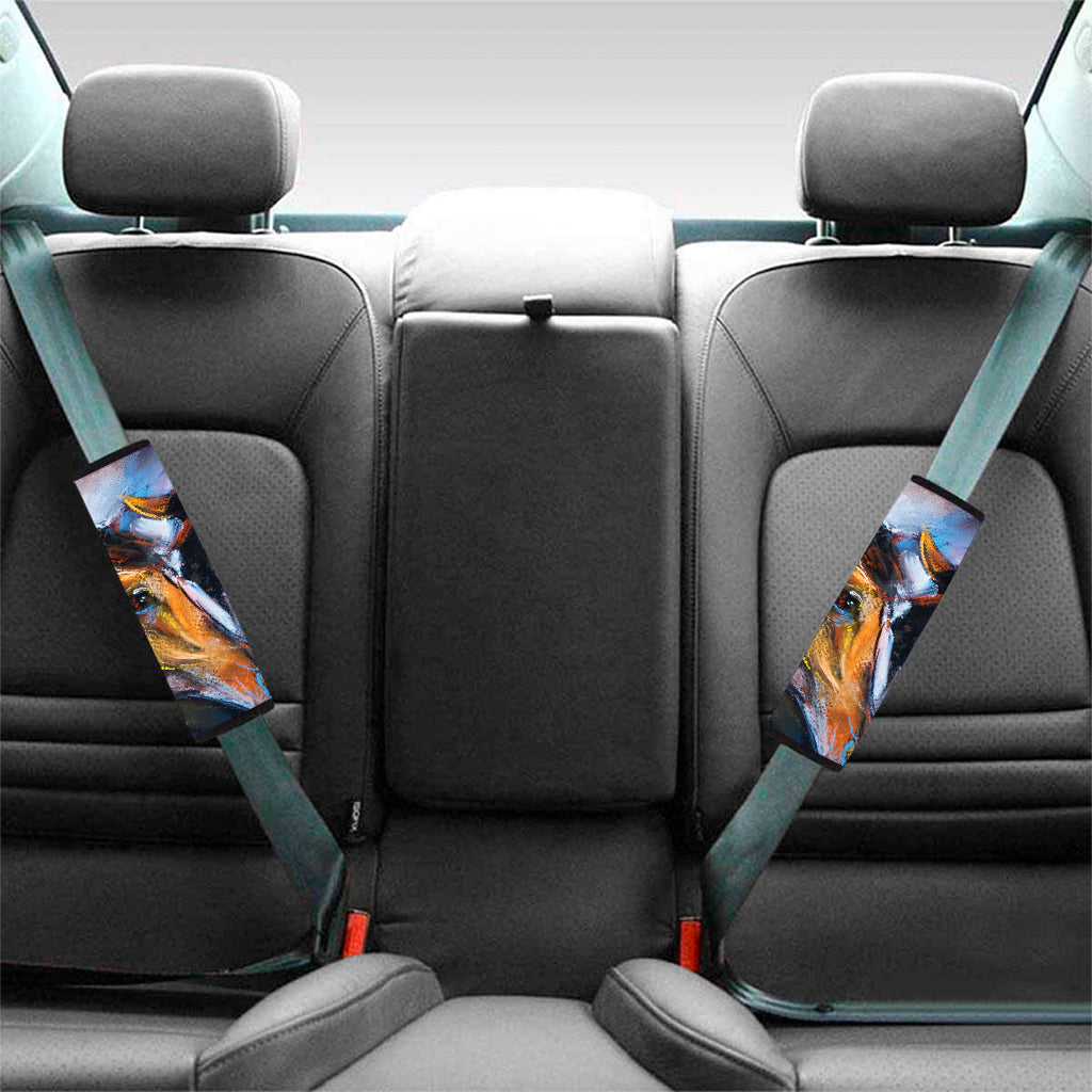 Couple Horses Painting Print Car Seat Belt Covers