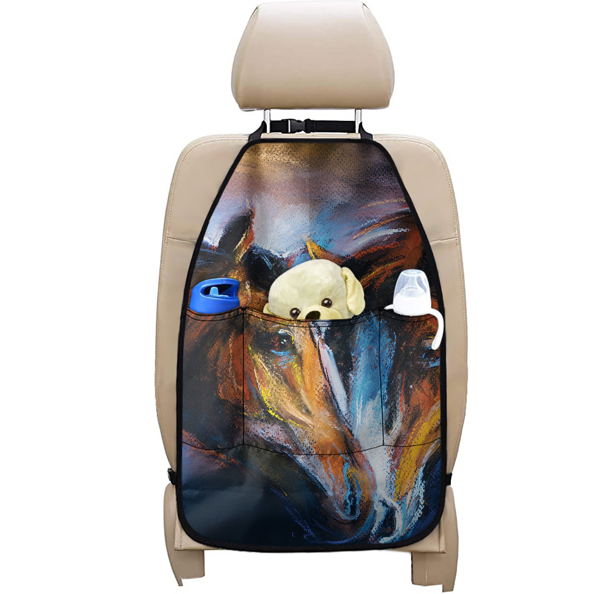 Couple Horses Painting Print Car Seat Organizers