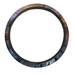 Couple Horses Painting Print Car Steering Wheel Cover