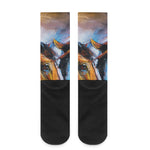 Couple Horses Painting Print Crew Socks