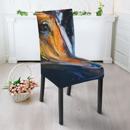 Couple Horses Painting Print Dining Chair Slipcover