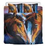 Couple Horses Painting Print Duvet Cover Bedding Set