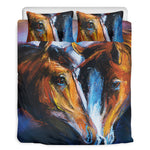 Couple Horses Painting Print Duvet Cover Bedding Set