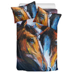 Couple Horses Painting Print Duvet Cover Bedding Set