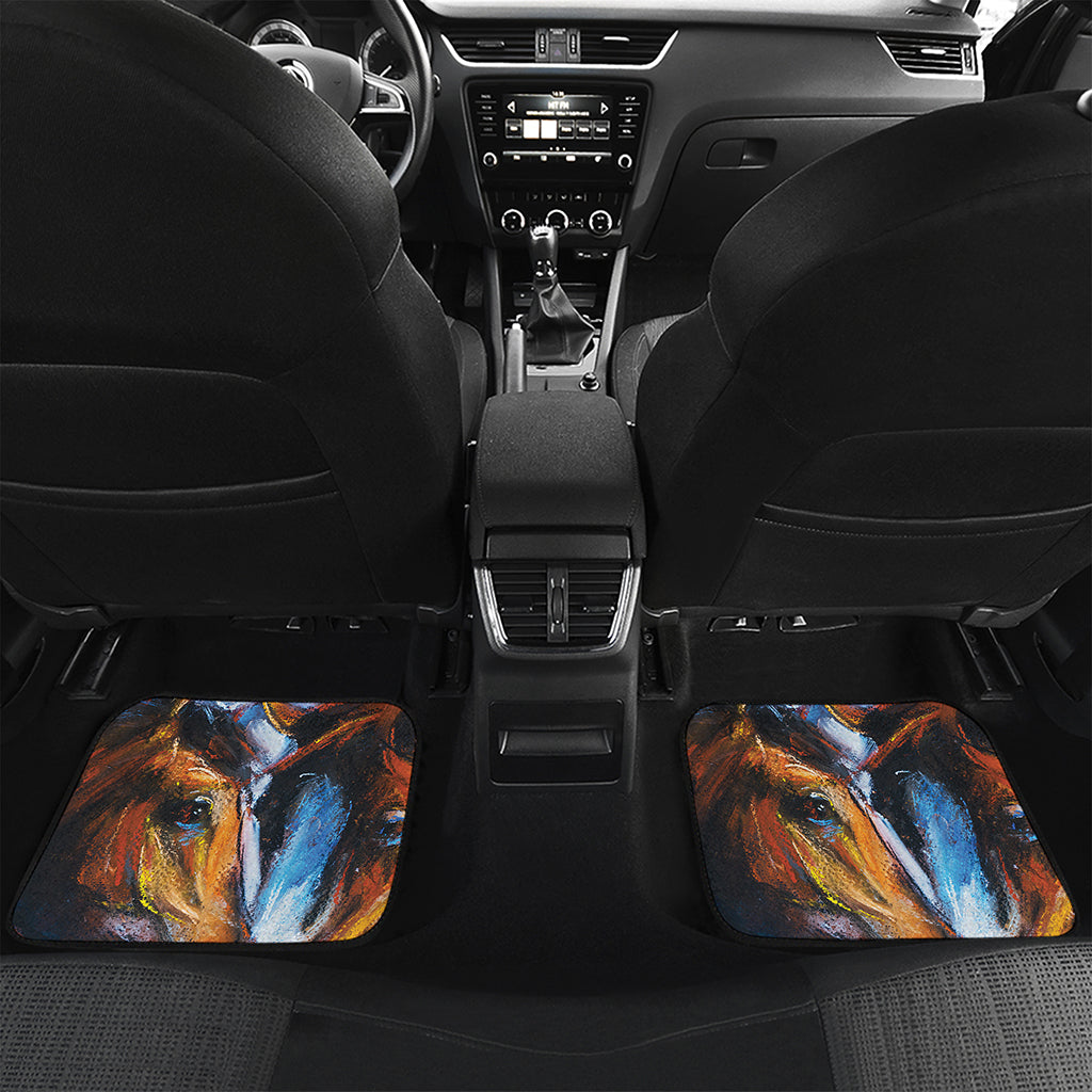 Couple Horses Painting Print Front and Back Car Floor Mats