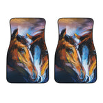 Couple Horses Painting Print Front Car Floor Mats