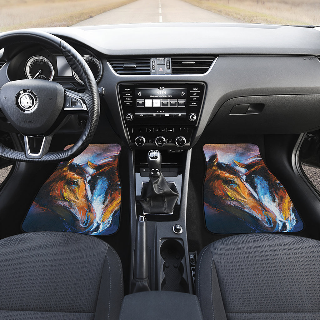 Couple Horses Painting Print Front Car Floor Mats