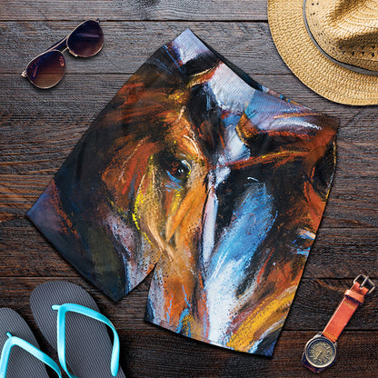 Couple Horses Painting Print Men's Shorts