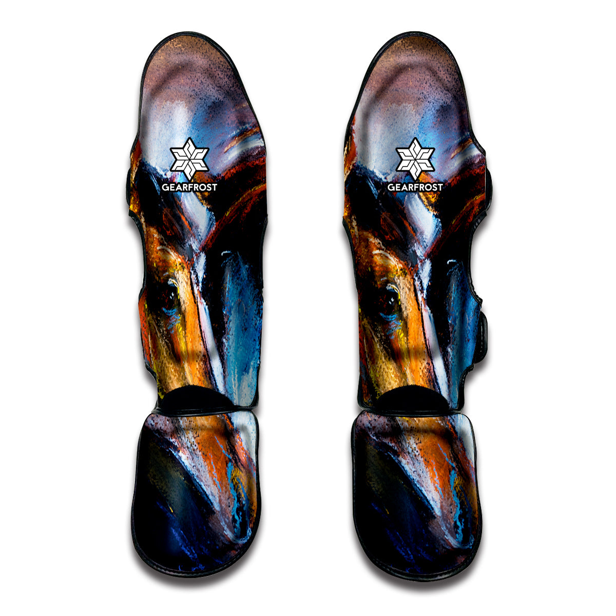 Couple Horses Painting Print Muay Thai Shin Guard