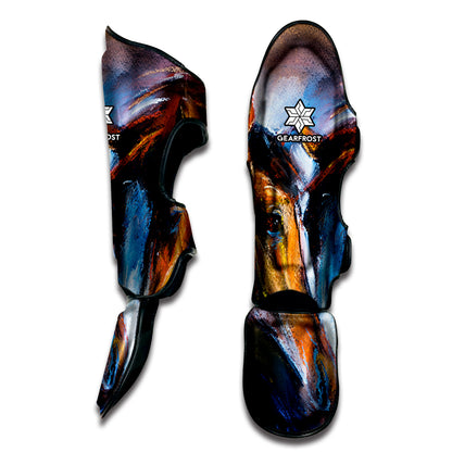 Couple Horses Painting Print Muay Thai Shin Guard