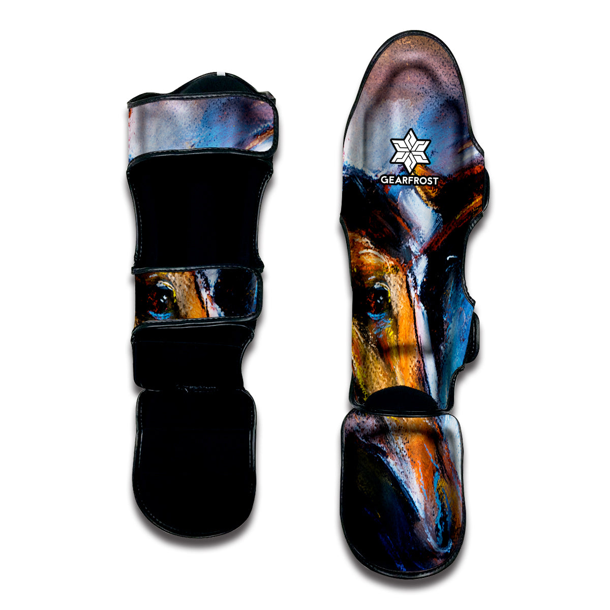 Couple Horses Painting Print Muay Thai Shin Guard