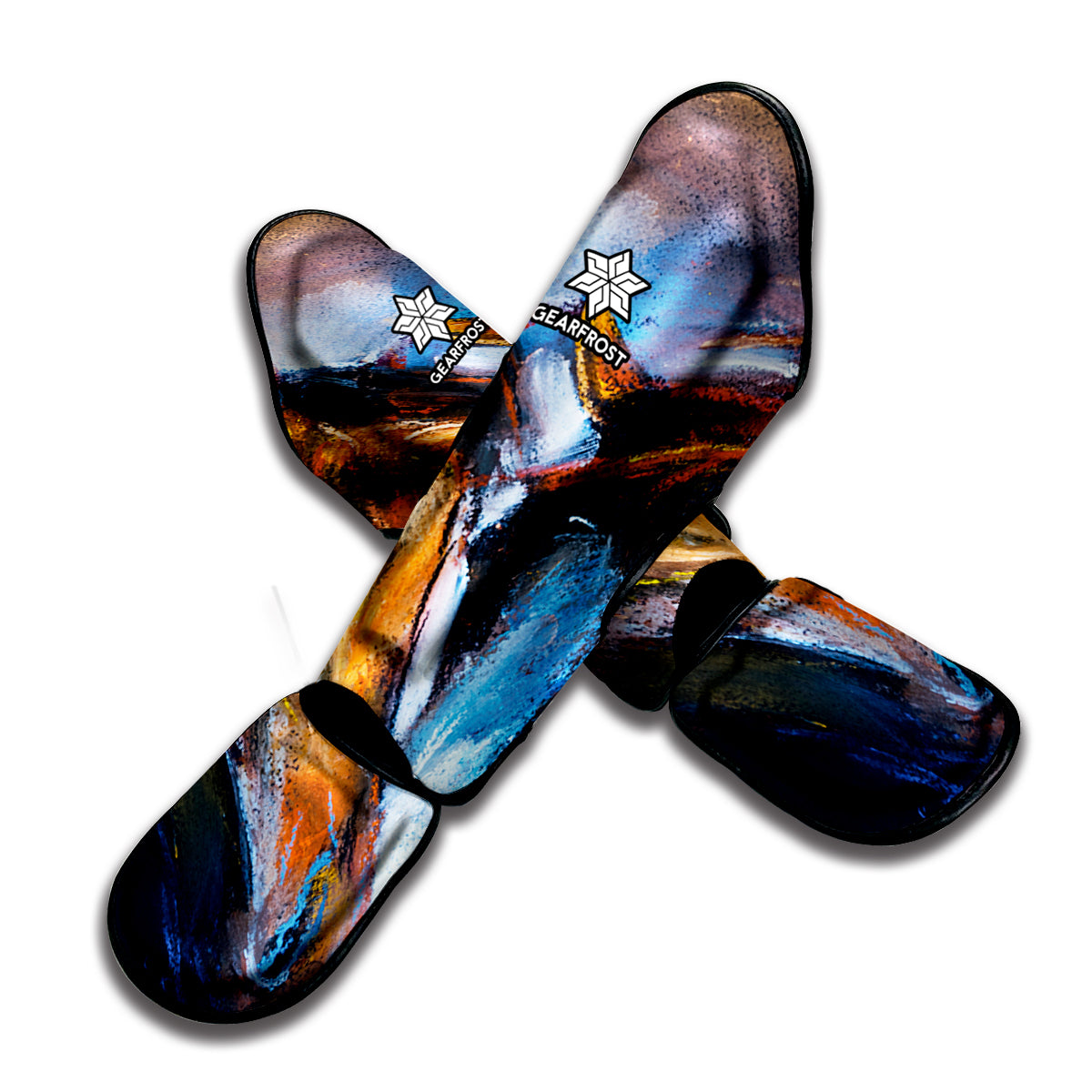 Couple Horses Painting Print Muay Thai Shin Guard