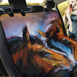 Couple Horses Painting Print Pet Car Back Seat Cover