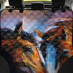 Couple Horses Painting Print Pet Car Back Seat Cover