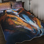 Couple Horses Painting Print Quilt Bed Set