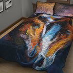 Couple Horses Painting Print Quilt Bed Set