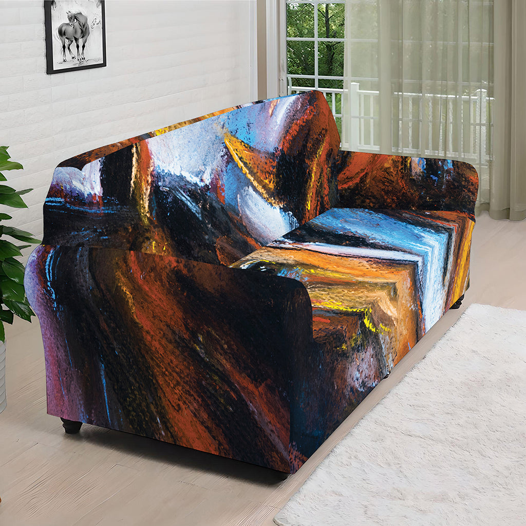 Couple Horses Painting Print Sofa Cover
