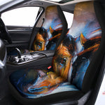 Couple Horses Painting Print Universal Fit Car Seat Covers