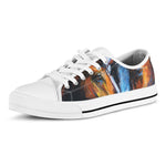 Couple Horses Painting Print White Low Top Shoes