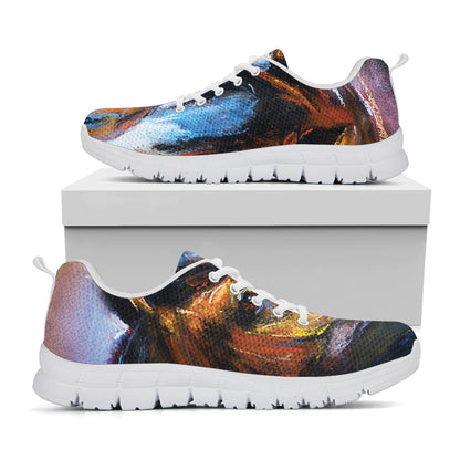 Couple Horses Painting Print White Sneakers
