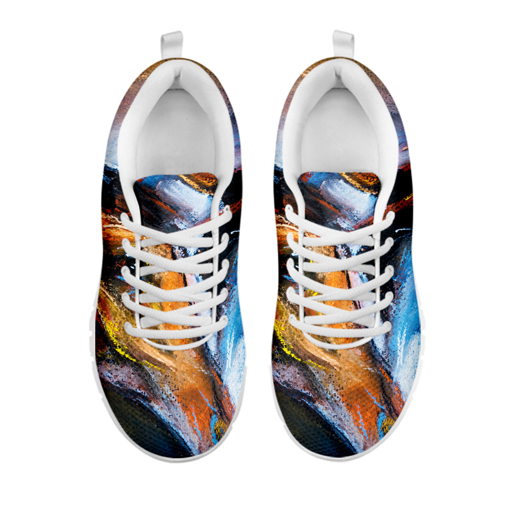 Couple Horses Painting Print White Sneakers