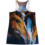 Couple Horses Painting Print Women's Racerback Tank Top