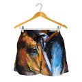 Couple Horses Painting Print Women's Shorts