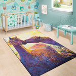 Couple Horses Portrait Print Area Rug