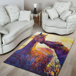 Couple Horses Portrait Print Area Rug