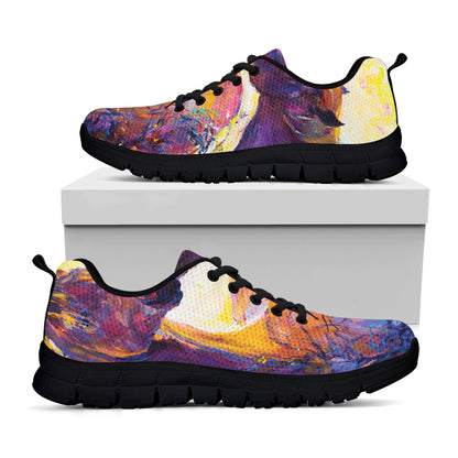 Couple Horses Portrait Print Black Sneakers
