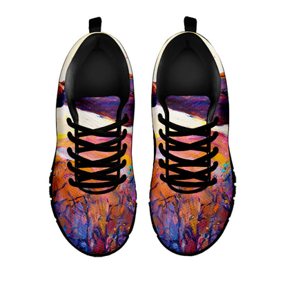 Couple Horses Portrait Print Black Sneakers
