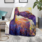 Couple Horses Portrait Print Blanket