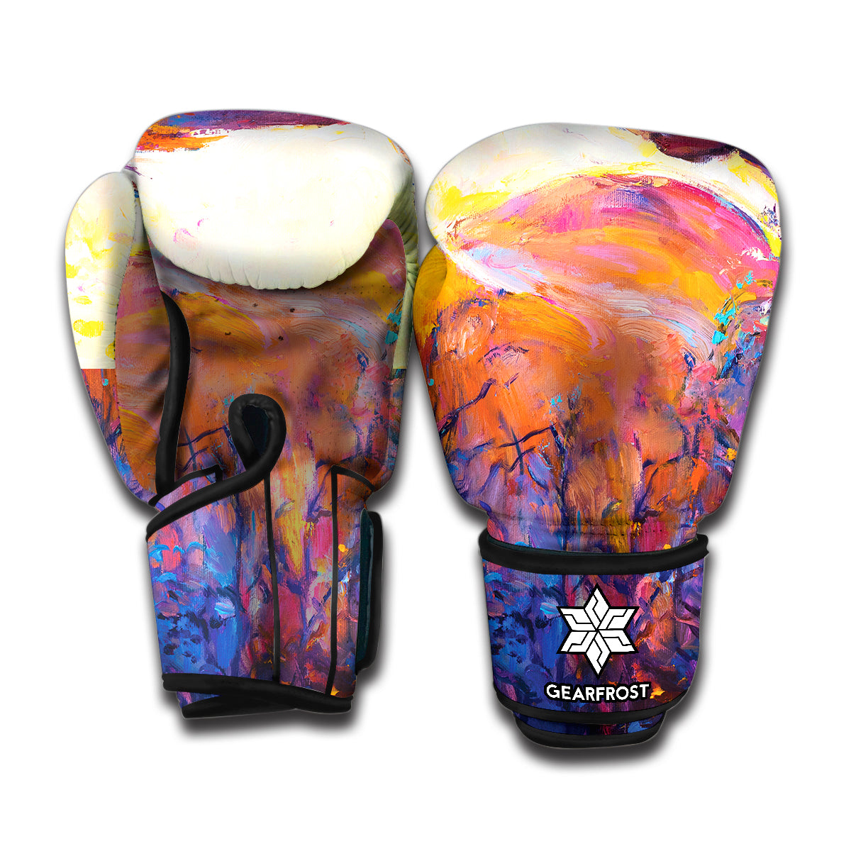 Couple Horses Portrait Print Boxing Gloves