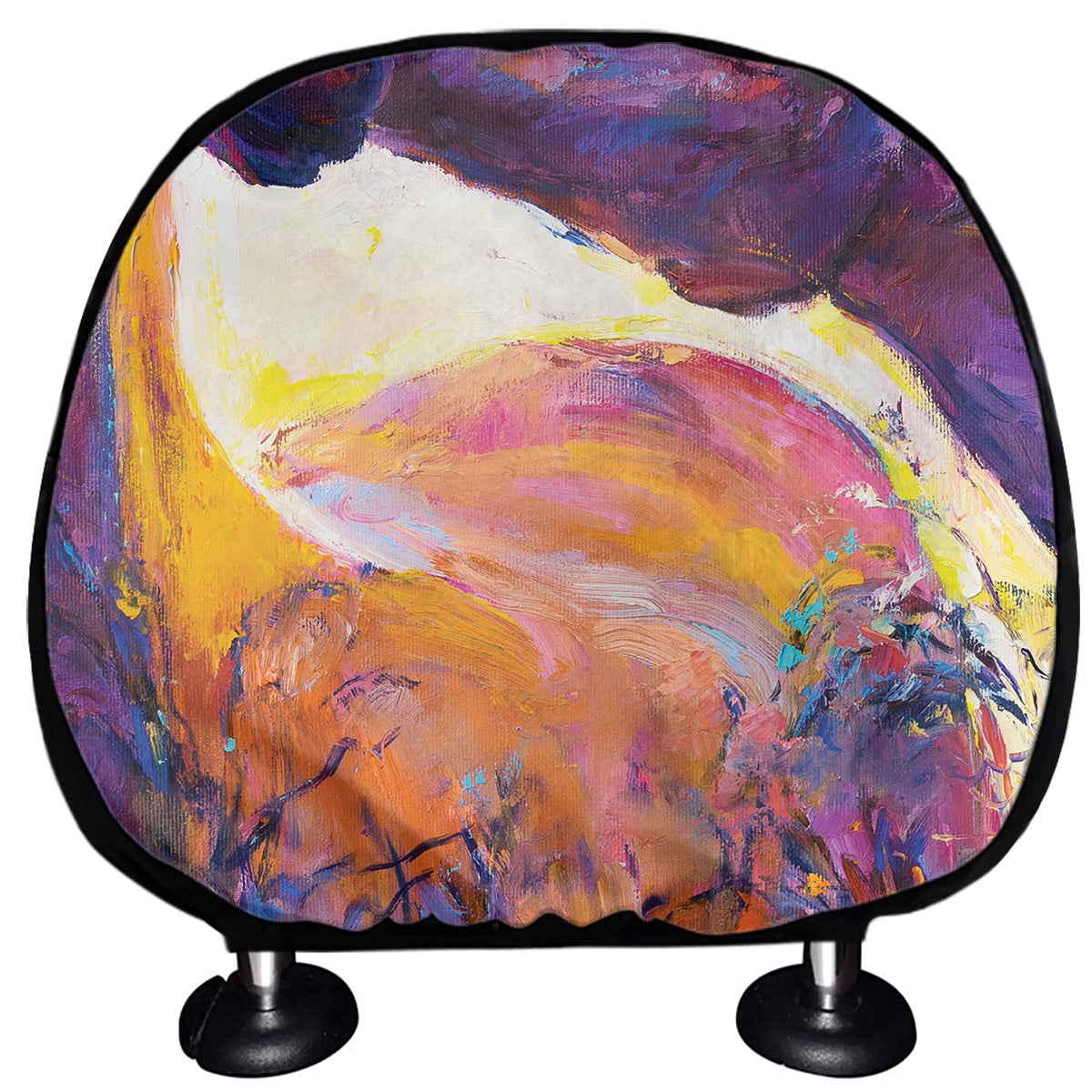 Couple Horses Portrait Print Car Headrest Covers