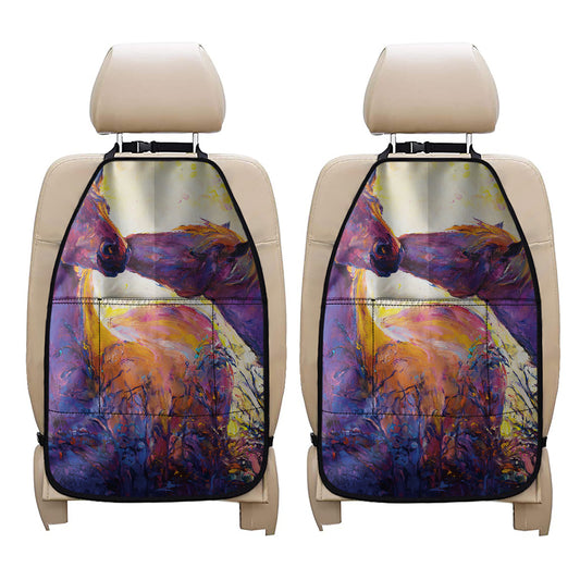 Couple Horses Portrait Print Car Seat Organizers