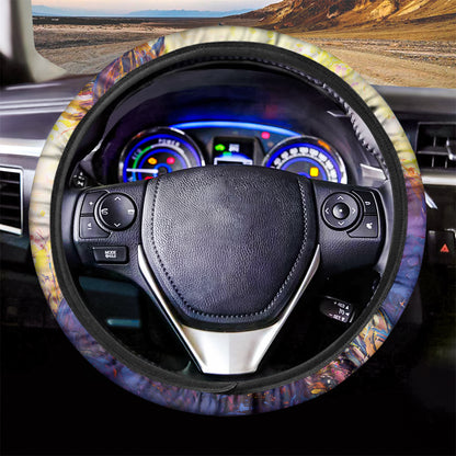 Couple Horses Portrait Print Car Steering Wheel Cover