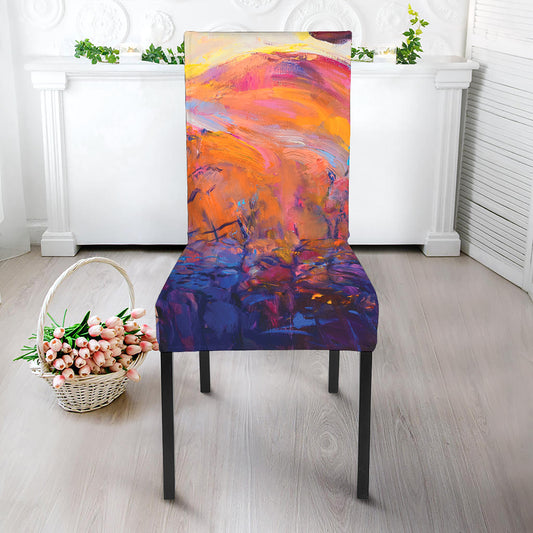 Couple Horses Portrait Print Dining Chair Slipcover