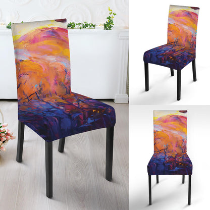 Couple Horses Portrait Print Dining Chair Slipcover
