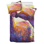 Couple Horses Portrait Print Duvet Cover Bedding Set