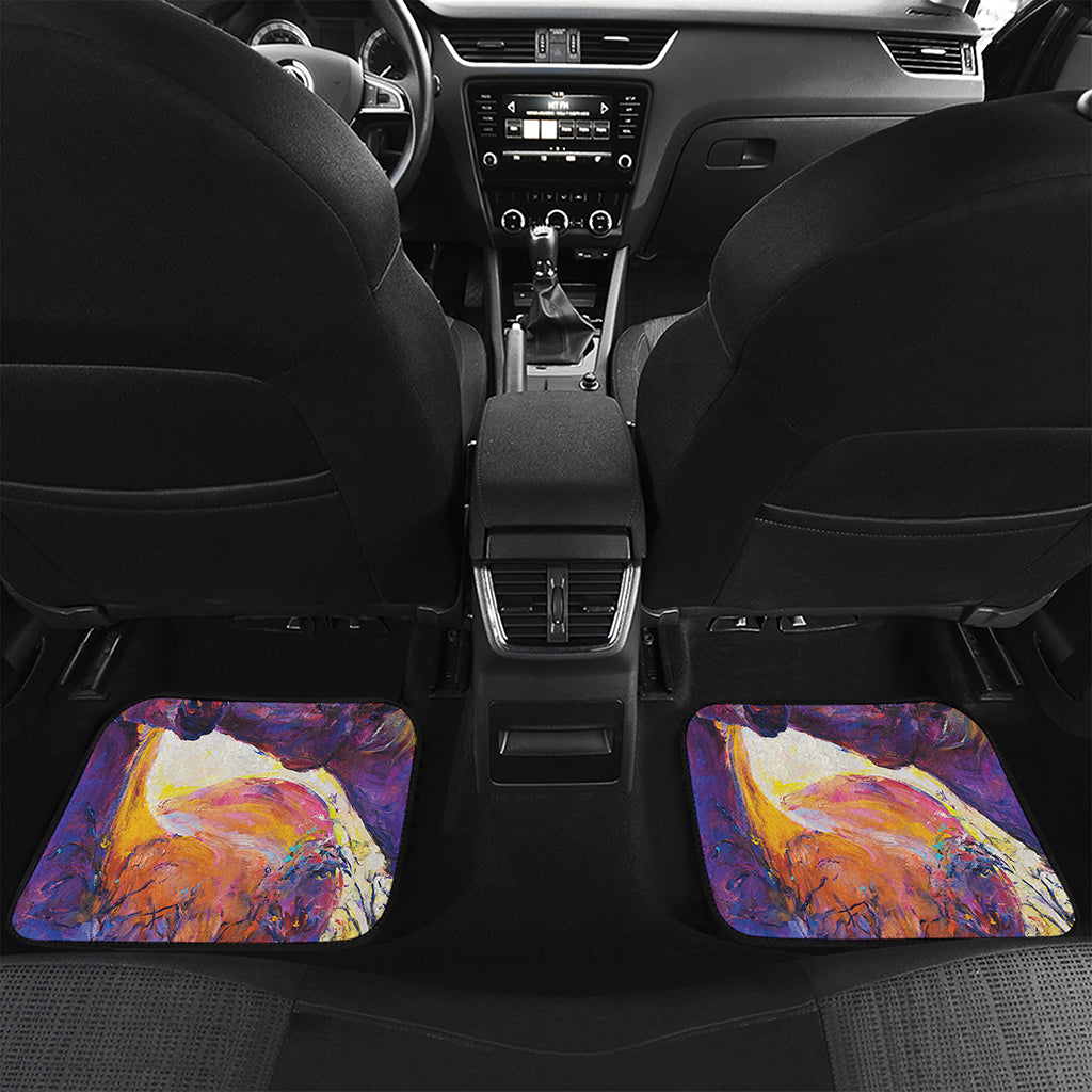 Couple Horses Portrait Print Front and Back Car Floor Mats