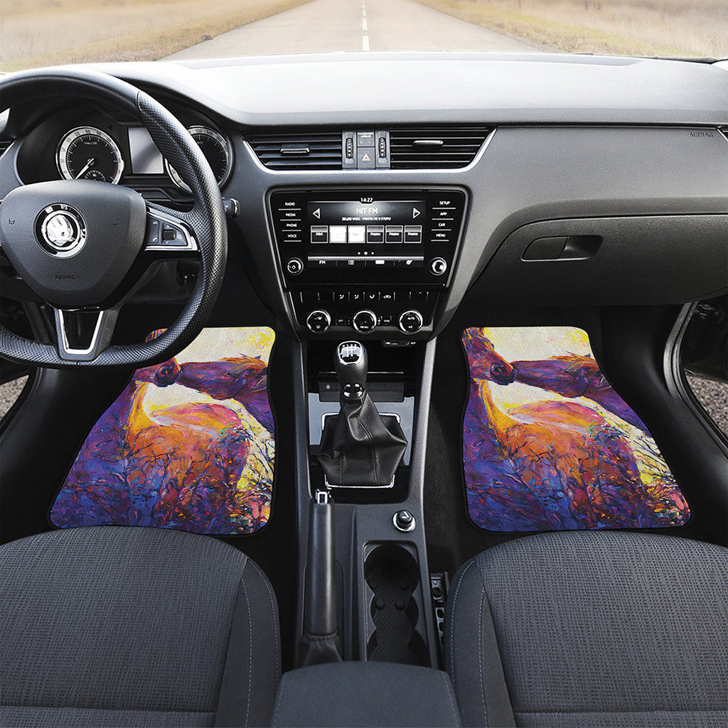 Couple Horses Portrait Print Front Car Floor Mats