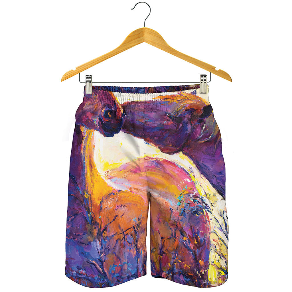 Couple Horses Portrait Print Men's Shorts
