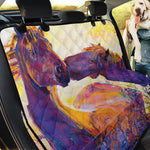 Couple Horses Portrait Print Pet Car Back Seat Cover