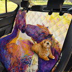 Couple Horses Portrait Print Pet Car Back Seat Cover