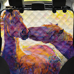 Couple Horses Portrait Print Pet Car Back Seat Cover