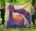 Couple Horses Portrait Print Quilt