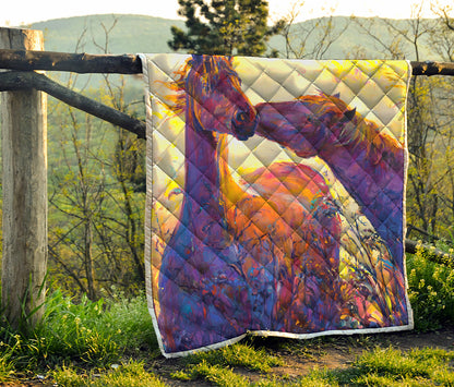 Couple Horses Portrait Print Quilt