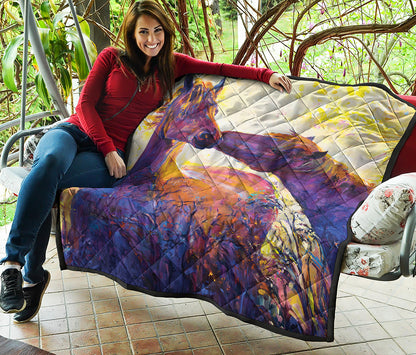 Couple Horses Portrait Print Quilt